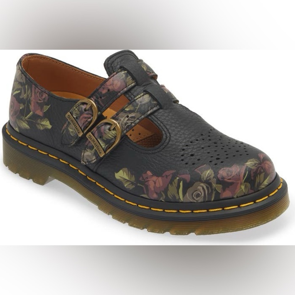 Dr Martens 8065 Mary Jane Tumbled Nappa Decayed Roses Sz 7